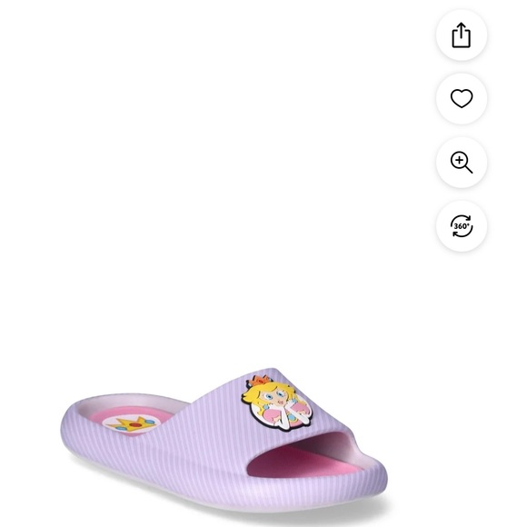 NEW with Tag Super Mario Peach and Daisy Big Girl’s Size 2 Slides Back to School - Picture 3 of 8